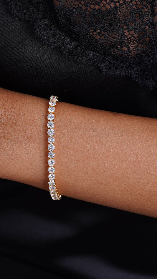 Hailey Tennis Bracelet Gold Vermeil