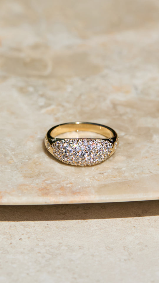 Hera Pavé Ring Gold Vermeil