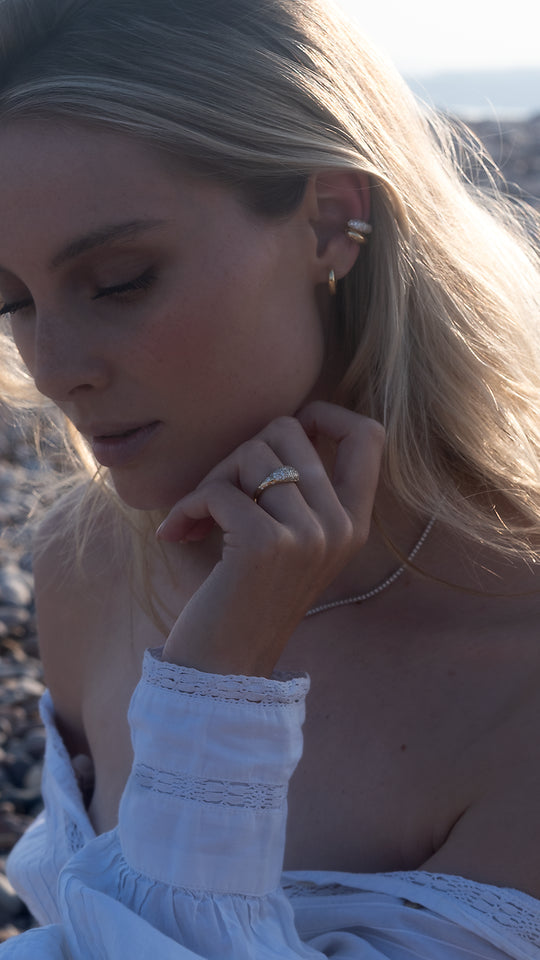 Hera Pavé Ring Gold Vermeil