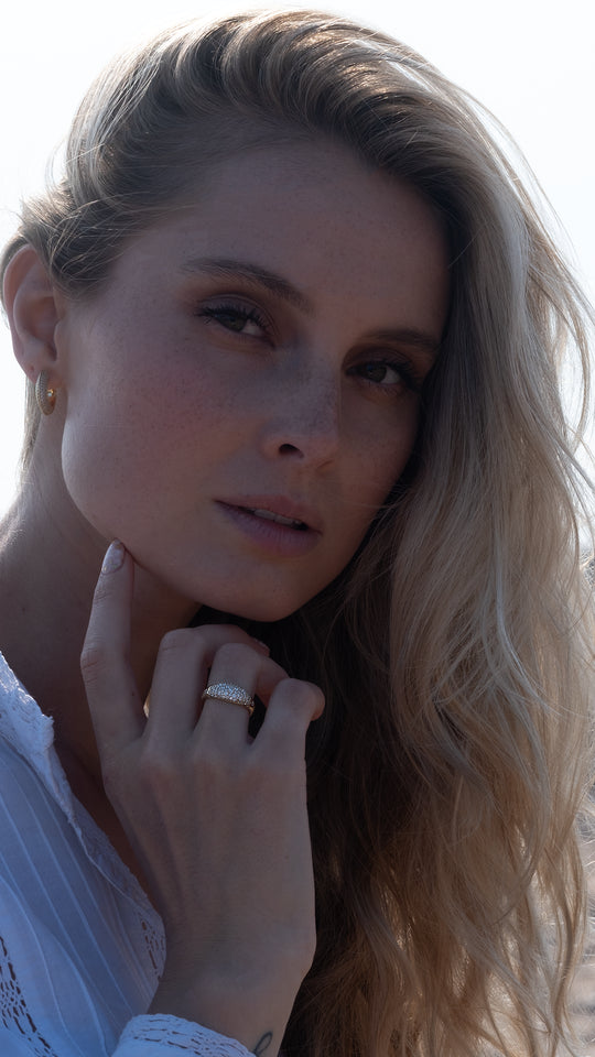 Hera Pavé Ring Gold Vermeil