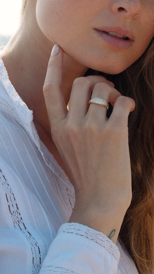 Hera Pavé Ring Gold Vermeil