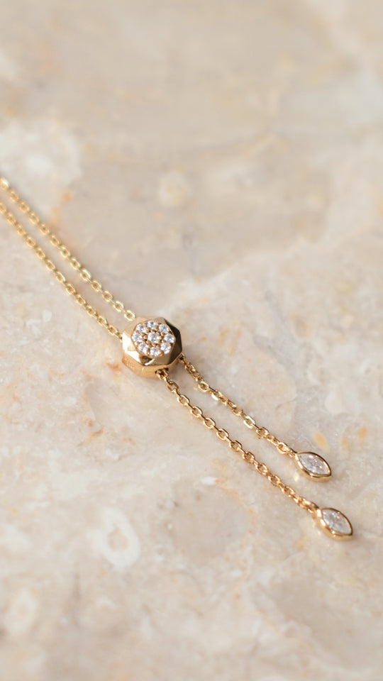 Lily Necklace Emerald Green Gold Vermeil
