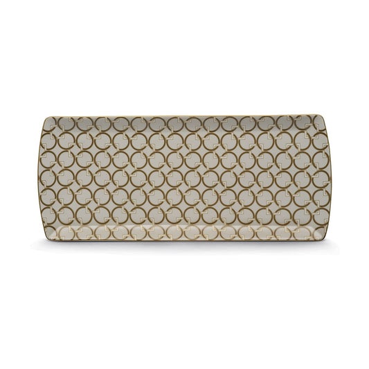 Porc.NB serving platter 35x15 cm in color box DECO'