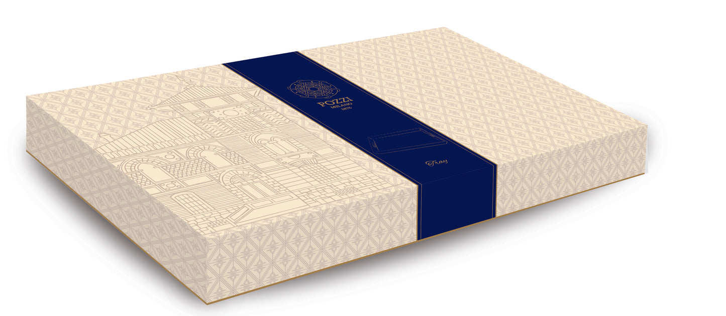 Rectangle MDF tray 40x25,5x4,5 cm in c.b. LUXURY CHAIN BEIGE