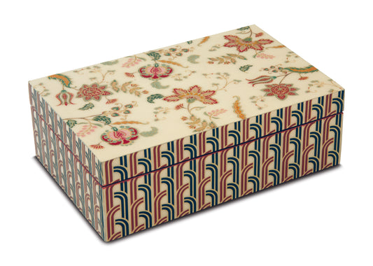 MDF multipurpose box 24x15,5x8 cm in c.b. PAISLEY BEIGE