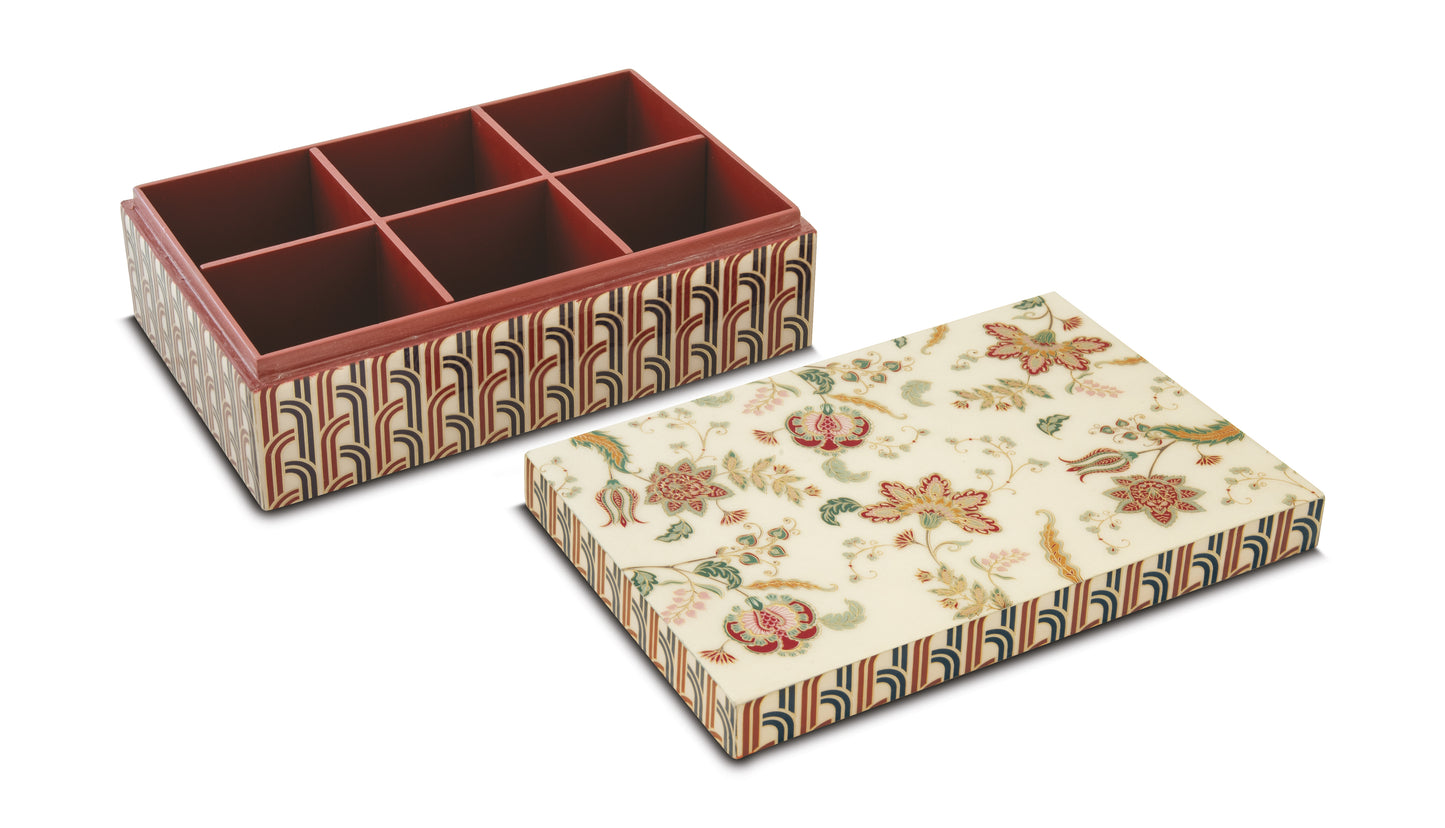MDF multipurpose box 24x15,5x8 cm in c.b. PAISLEY BEIGE