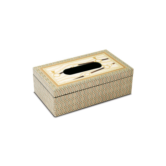 MDF tissue box 24x14x8 cm in c.b. LUXURY CHAIN BEIGE