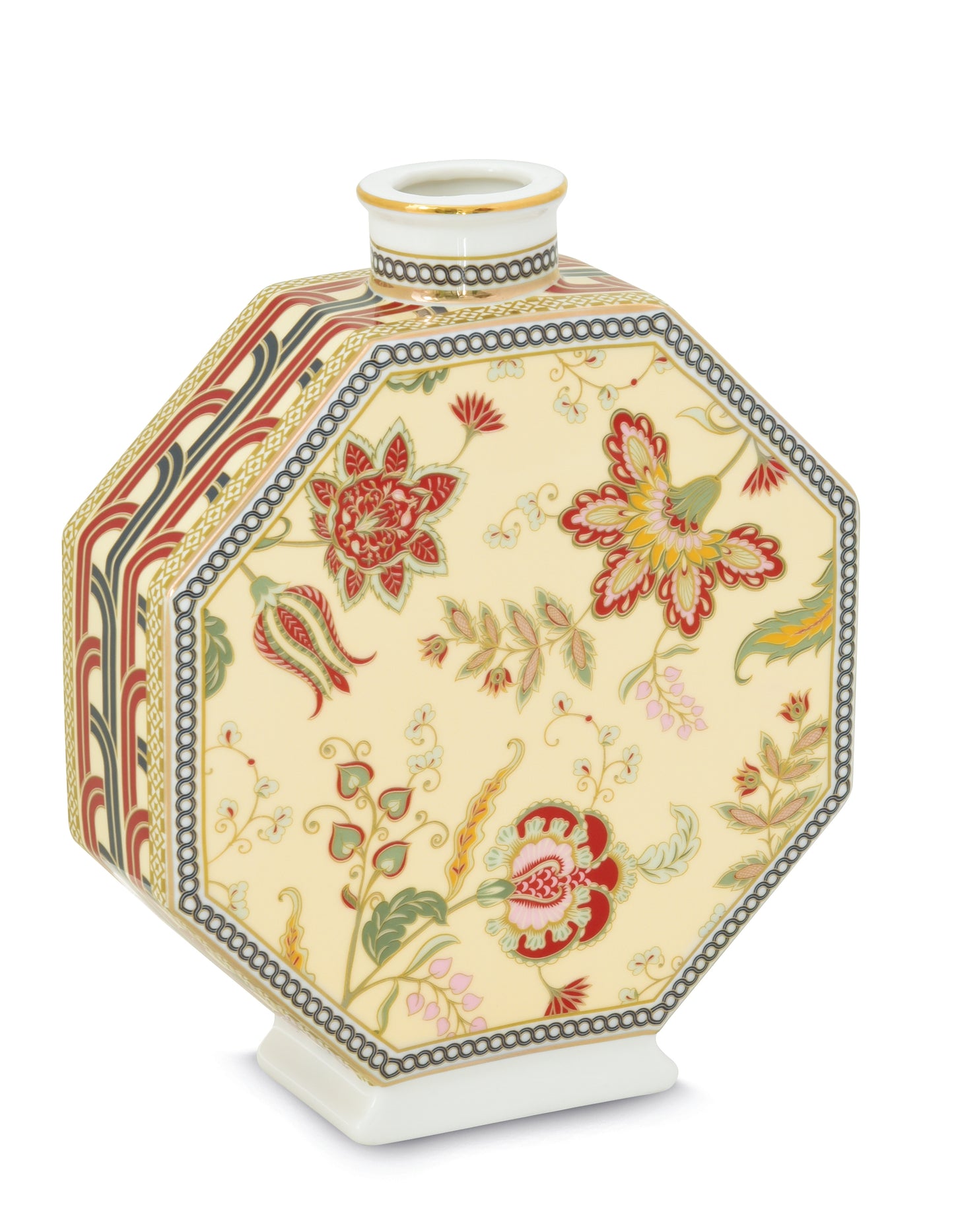 Porcelain vase 15x5x18 h cm in gift box PAISLEY BEIGE