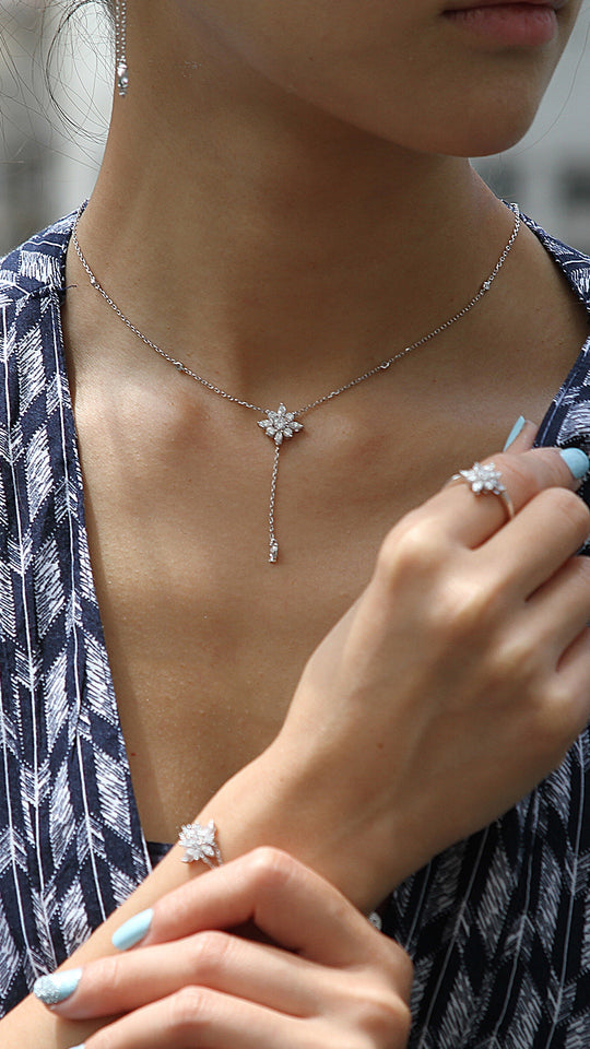 Camelia Necklace Sterling Silver