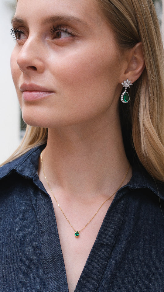 Camari Earrings Emerald Sterling Silver