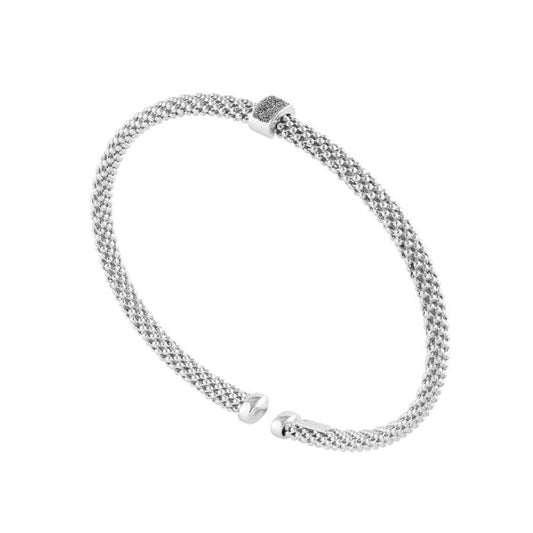 Jolie Rigid Bracelet with Diamond Powder Snake