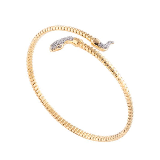 Jolie Rigid Bracelet with Diamond Powder Snake