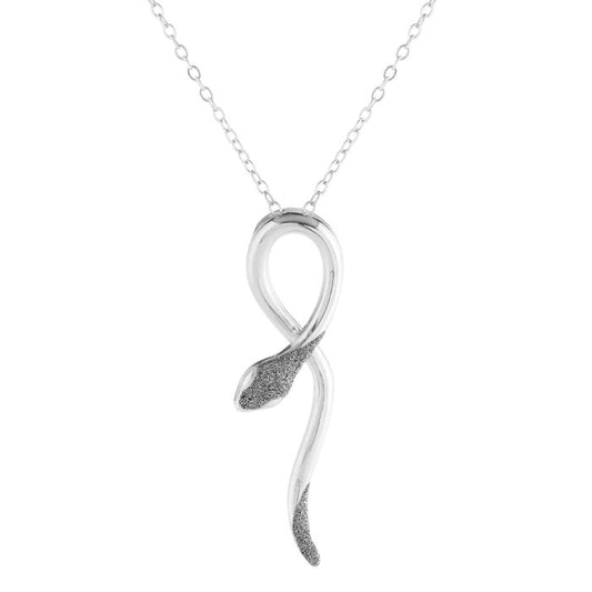 Jolie Silver Necklace with Diamond Dust Snake
