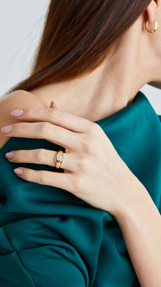 Sydney Emerald Ring Gold Vermeil