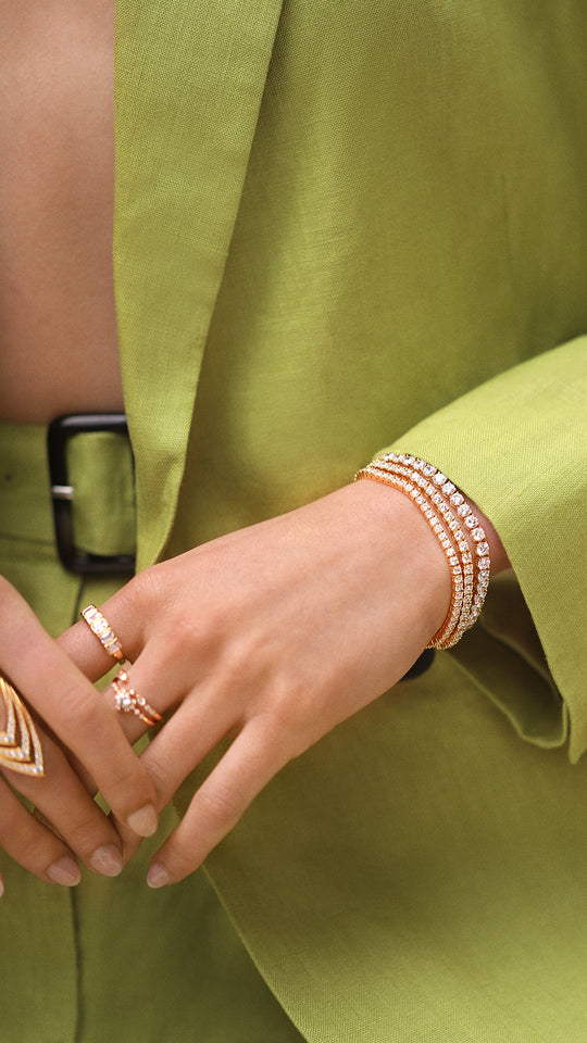 Francine Tennis Bracelet Gold Vermeil