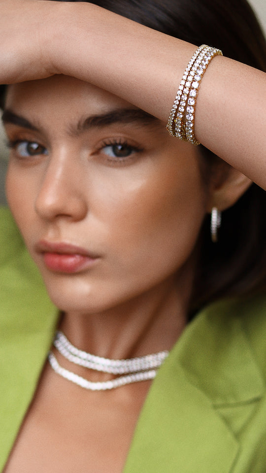 Francine Tennis Bracelet Gold Vermeil