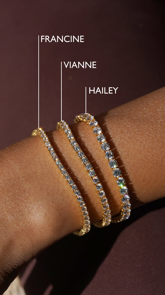 Francine Tennis Bracelet Gold Vermeil