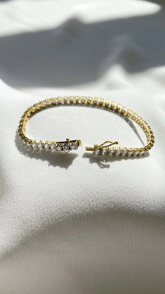 Francine Tennis Bracelet Gold Vermeil
