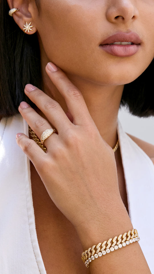 Hera Pavé Ring Gold Vermeil