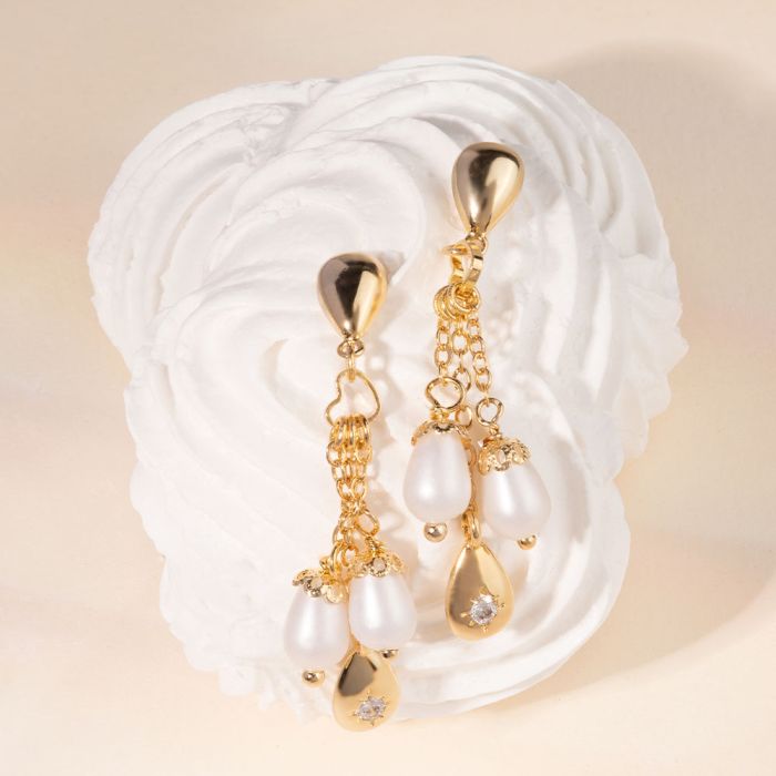 Tulipe earrings with dangling elements