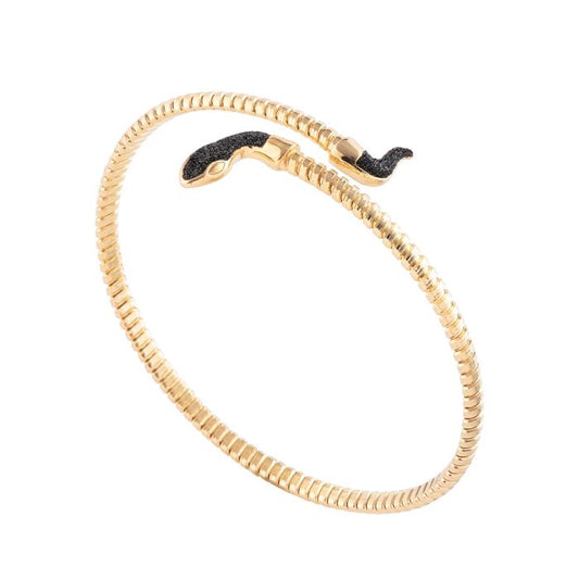 Jolie Rigid Bracelet with Diamond Powder Snake